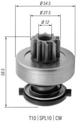 MAGNETI MARELLI бендикс z=10 Mercedess двигун.OM601-606 W124-210, Vito, Sprinter [940113020376]