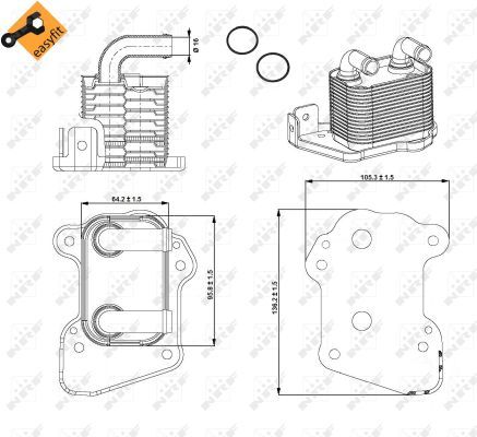 NRF 31345 Oil Cooler, engine oil