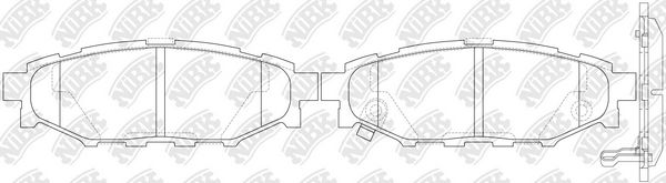 Комплект гальмівних накладок, дискове гальмо, Nibk PN7501