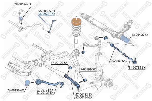 STELLOX 56-00221-SX Link/Coupling Rod, stabiliser bar