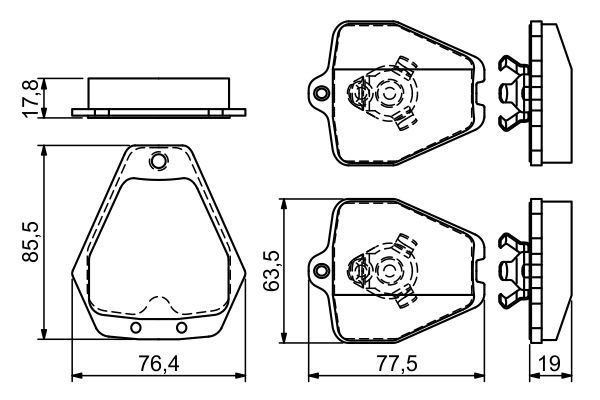 Комплект гальмівних накладок, дискове гальмо, Bosch 0986494215