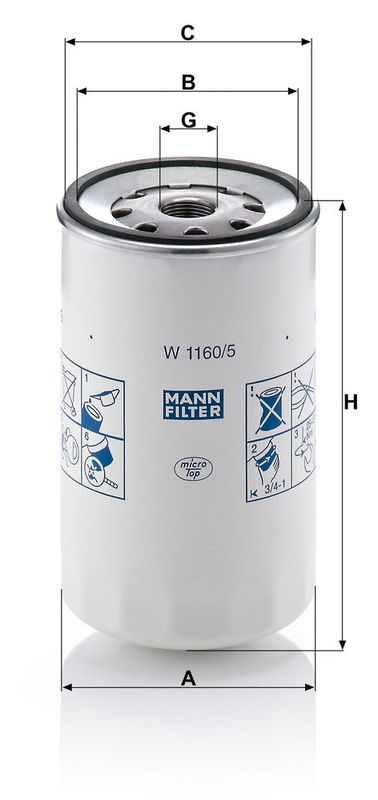 Oliefilter (geschroefd) past: FORD CARGO II 7.3EcotorqCargo/9.0EcotorqCargo 06.03-