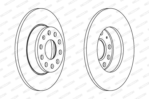 Гальмівний диск, повн., 272мм, кількість отворів 9, VAG OCTAVIA/SUPERB/YETI/JETTA 4/GOLF 7 06- 1.4-2.0 задн. D=272, Ferodo DDF1895