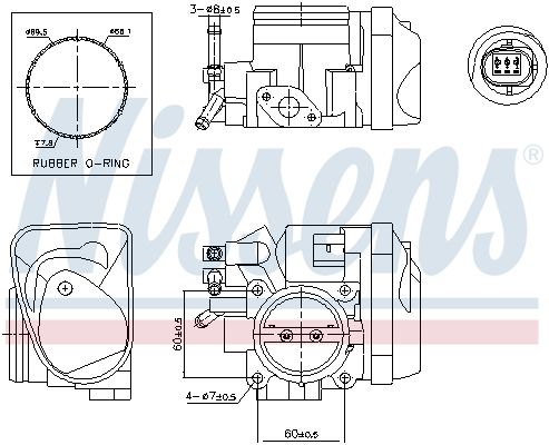 Корпус дросельного вузла, Nissens 955043