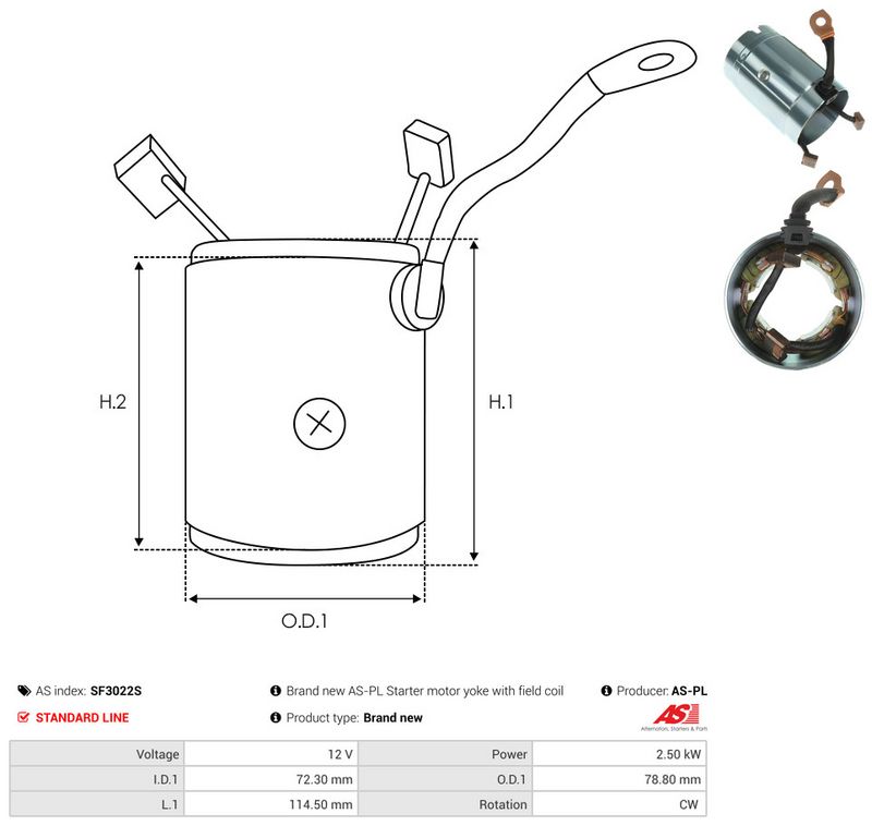 AS-PL SF3022S Field Winding, starter