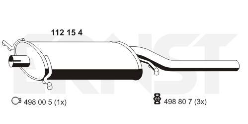 Трос стоянкового гальма задній комплект 2WD AUDI A6 97-04 4B0609721L