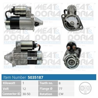 MEAT & DORIA Startmotor / Starter 5035187