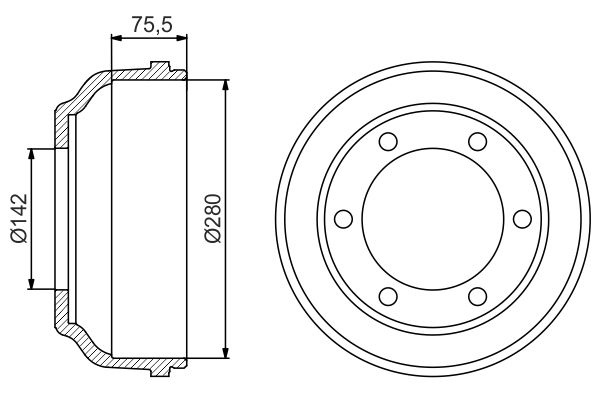 Bosch Brake Drum 0 986 477 195 (0986477195)