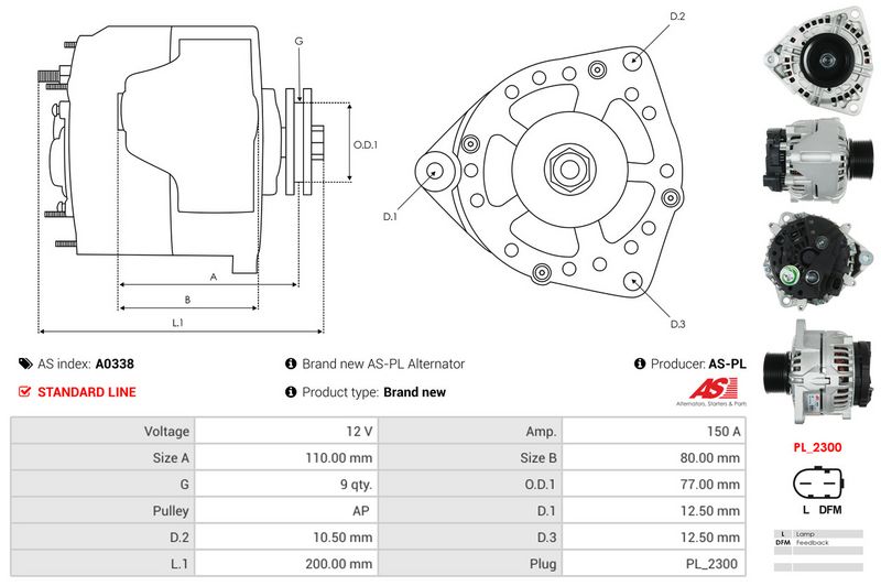 AS-PL A0338 Alternator