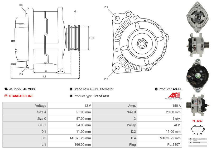 AS-PL A6793S Alternator