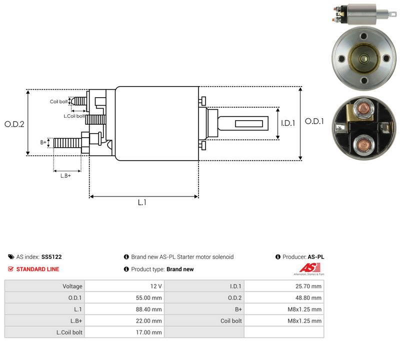 Magnetlülitus, starter, AS-PL SS5122
