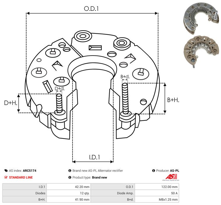 AS-PL ARC5174 Rectifier, alternator