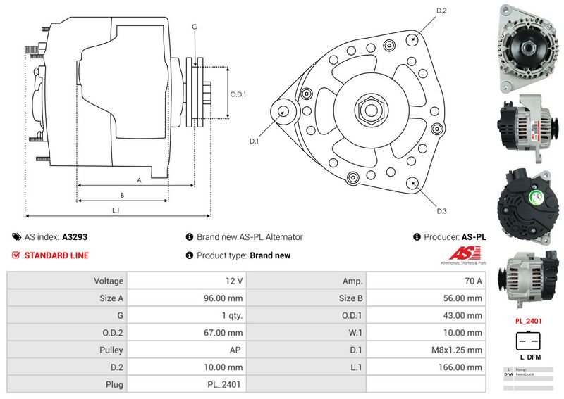 AS-PL A3293 Alternator