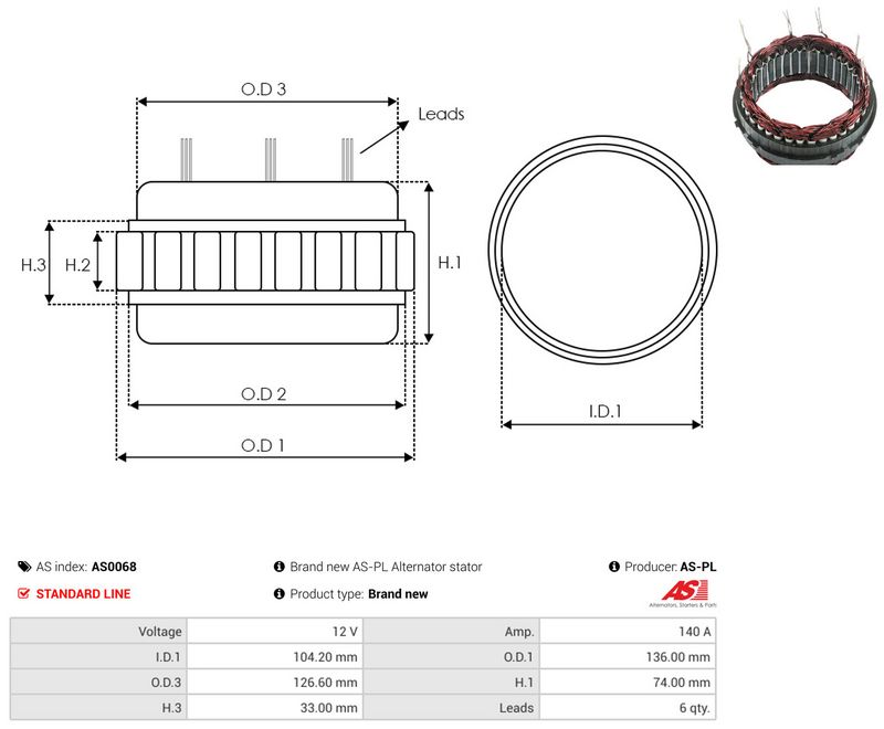Staator, generaator, AS-PL AS0068