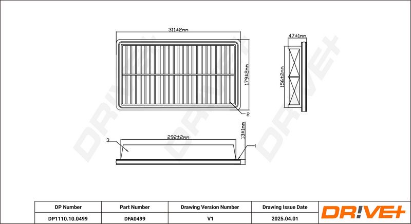 Filtru aer DP1110.10.0499 Dr!ve+