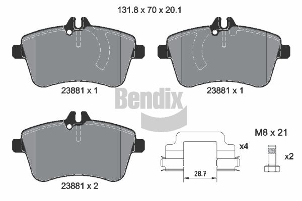 BENDIX Braking fékbetétkészlet, tárcsafék BPD1113