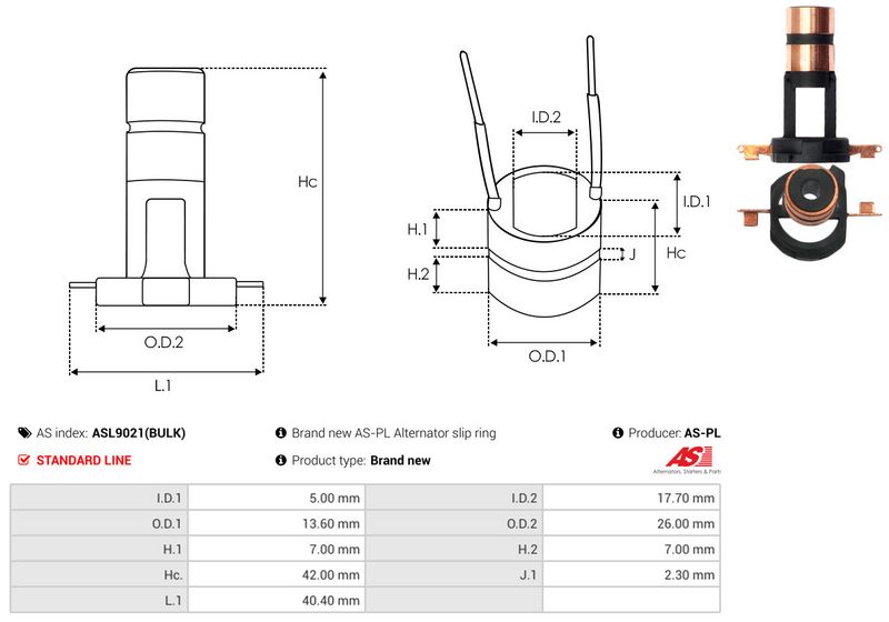 Rõngas, generaator, AS-PL ASL9021(BULK)