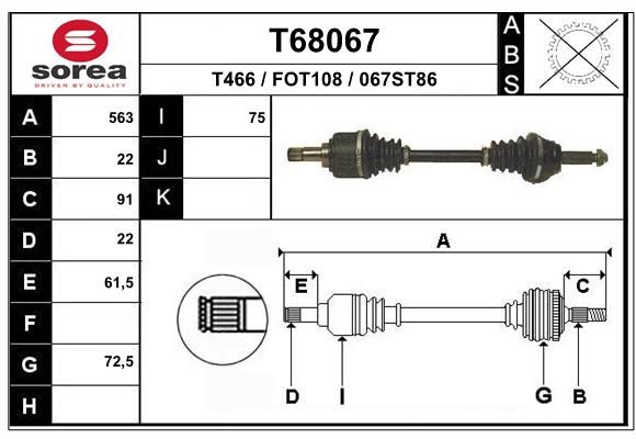 EAI hajtótengely T68067