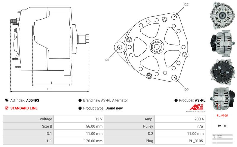 AS-PL A0549S Alternator