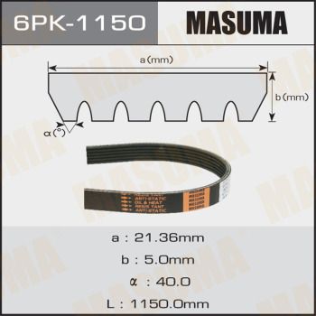 Поліклиновий ремінь, Masuma 6PK-1150