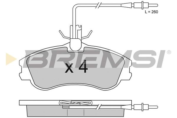 Тормозные колодки пер. Berlingo/Partner 96-01 (Lucas) (с датчиком)