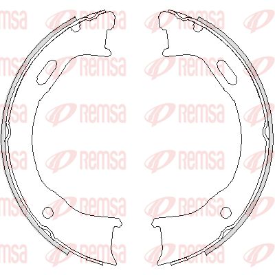 Комплект гальмівних колодок, стоянкове гальмо, Remsa 474700