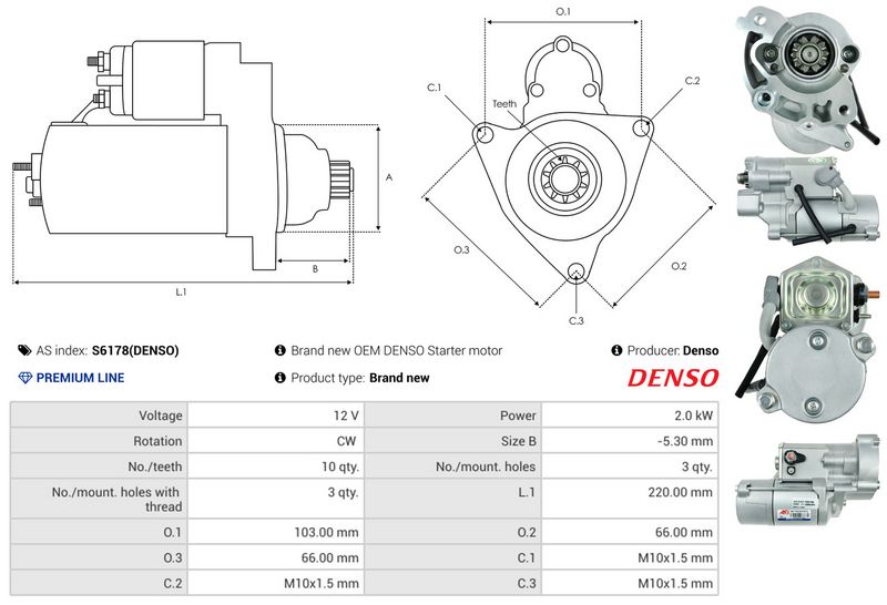 AS-PL S6178(DENSO) Starter