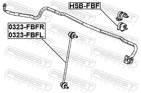 FEBEST HSB-FBF Mounting, stabiliser bar