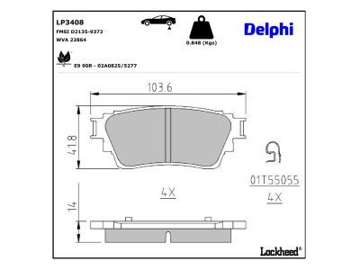 DELPHI LP3408 Brake Pad Set, disc brake