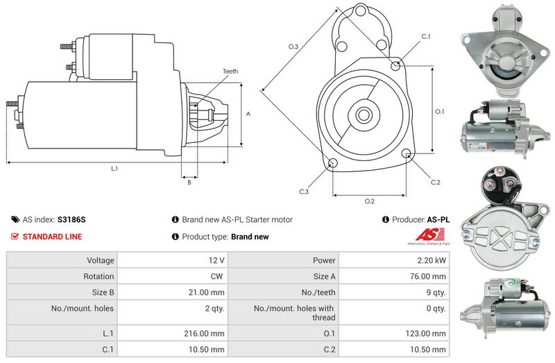 AS-PL S3186S Starter