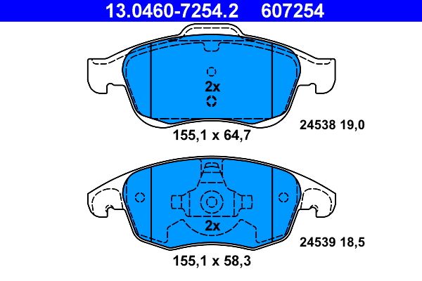 Set placute frana,frana disc 13.0460-7254.2 ATE