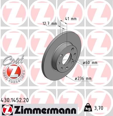 Гальмівний диск, Zimmermann 430.1452.20