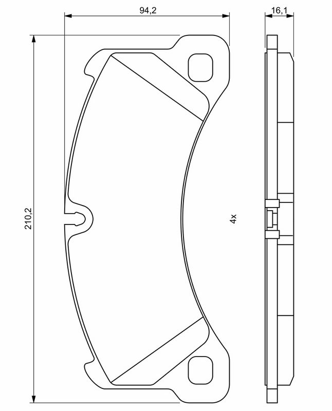 Piduriklotsi komplekt, ketaspidur, BOSCH 0 986 494 757