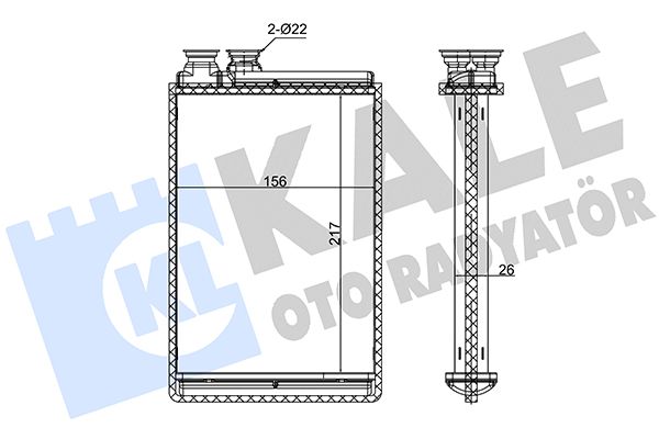 Теплообмінник, система опалення салону, Kale Oto Radyatör 347385