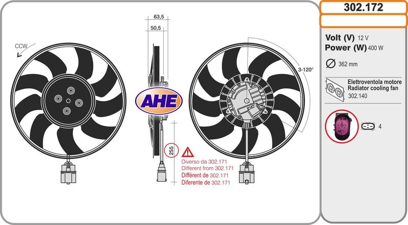 AHE 302.172 - Variklio aušinimo ventiliatorius
