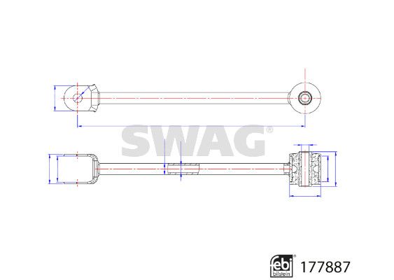 SWAG 33 10 7261 Control/Trailing Arm, wheel suspension