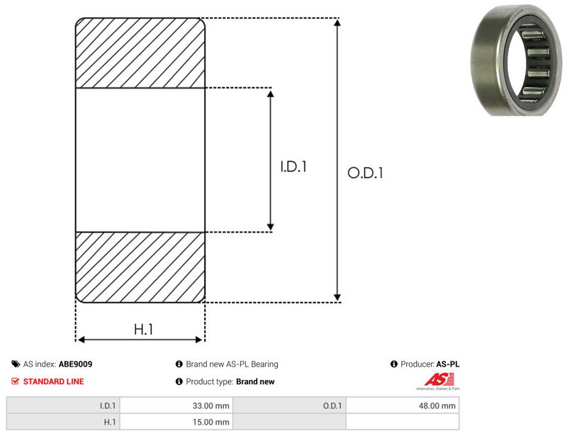 AS-PL ABE9009 Bearing
