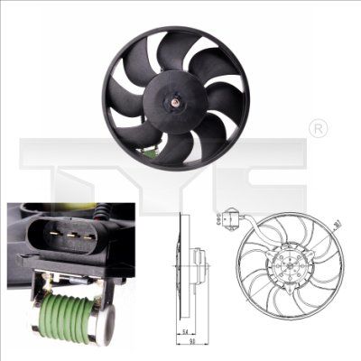 TYC ventilátor, motorhűtés 831-0010