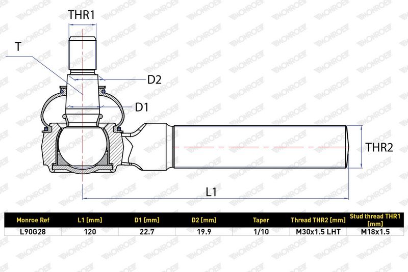 Hlava příčného táhla řízení L90G28