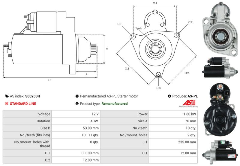 AS-PL S0025SR Starter
