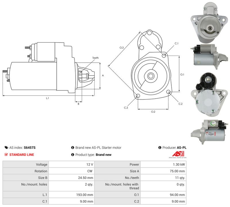 AS-PL S6457S Starteris