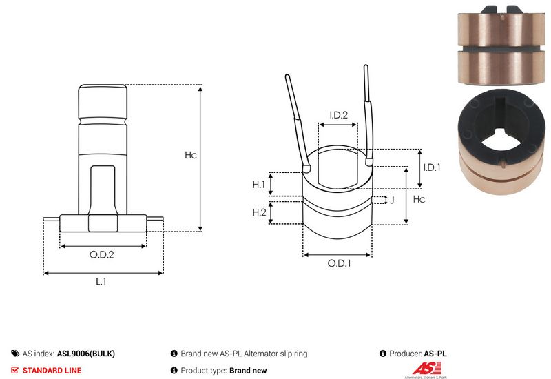 Rõngas, generaator, AS-PL ASL9006 (BULK)
