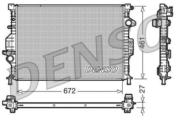 Радіатор, система охолодження двигуна, Denso DRM10069