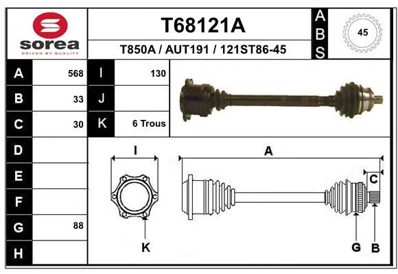 EAI hajtótengely T68121A