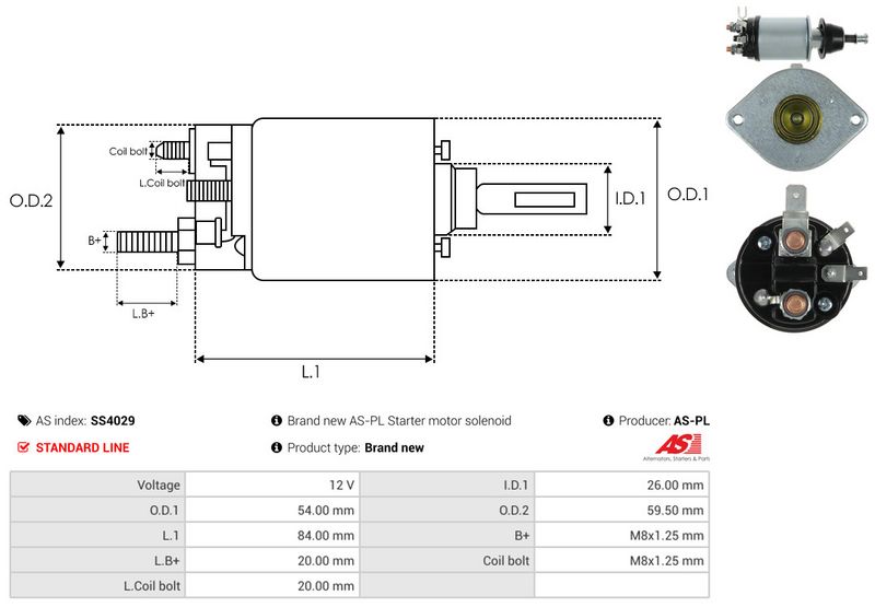 Magnetlülitus, starter, AS-PL SS4029