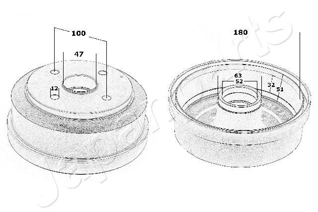 JAPANPARTS TA-814 Brake Drum