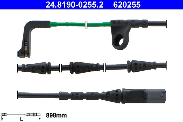 Senzor de avertizare,uzura placute de frana 24.8190-0255.2 ATE