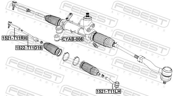 FEBEST 1522-T11D16 Inner Tie Rod