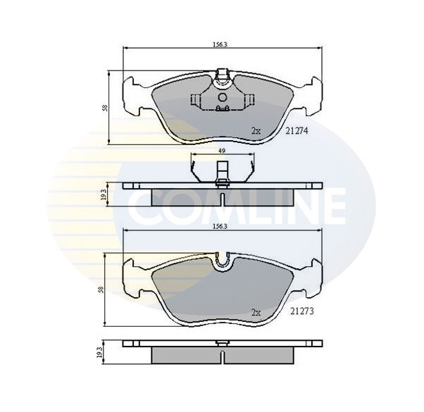 Комплект гальмівних накладок, дискове гальмо, Comline CBP0719