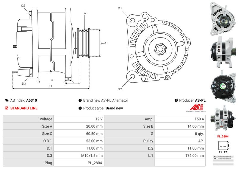 AS-PL A6310 Alternator